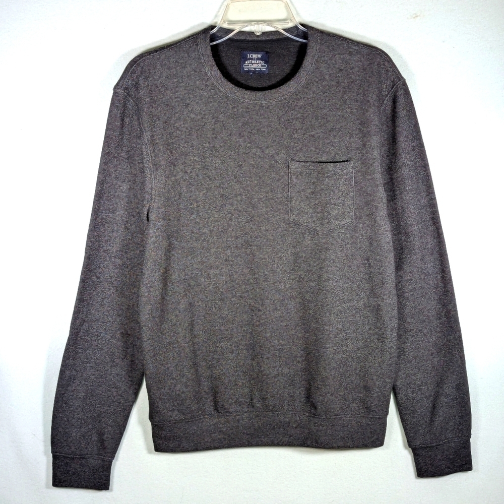 J. Crew Authentic Fleece Charcoal Gray Crewneck Sweatshirt